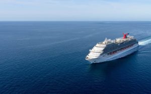 cruise ships on the horizon